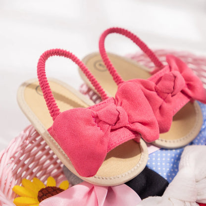 Summer Baby Infant Girl Sandals Princess Flat Anti-Slip Cotton Sole Light Weight Toddler Crib Shoes Newborn Girl Canvas Sandals