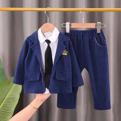 New Spring Autumn Baby Boys Clothes Children Coat Shirt Pants 3Pcs/Sets Toddler Gentleman Suit Infant Outfits Kids Tracksuits