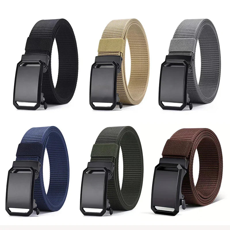 Automatic Buckle Belt Canvas Tactical Workwear Casual Outdoor Military Training Pants Belt Men Fashionable Multifunctional Belt
