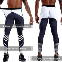 Men's Running Leggings Sportswear Quick Dry Gym Fitness Tights Workout Training