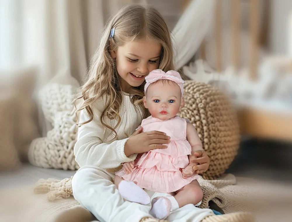 Baby Dolls Like Real Bebe Reborn Silicone Vinyl Full Body 45cm Realistic Newborn Girl Painted Babies Lifelike Doll Toy Gifts