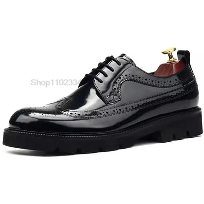 HNXC Men's Oxfords Genuine Leather Round Head Oxford Footwear Handmade Lace Up Office Wedding Party Formal Dress Shoe For Men