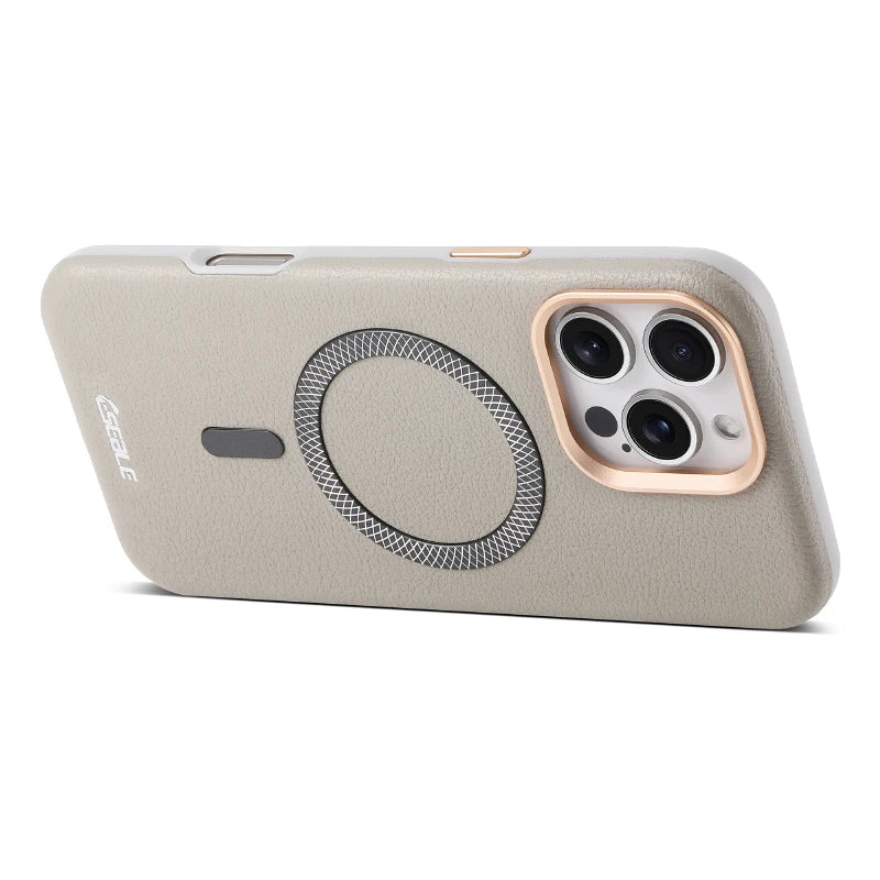 Solid Color Leather For Magsafe Magnetic Shockproof Phone Case For iPhone 17 Pro Max 15 13 14 16 Pro Max Bumper Cover