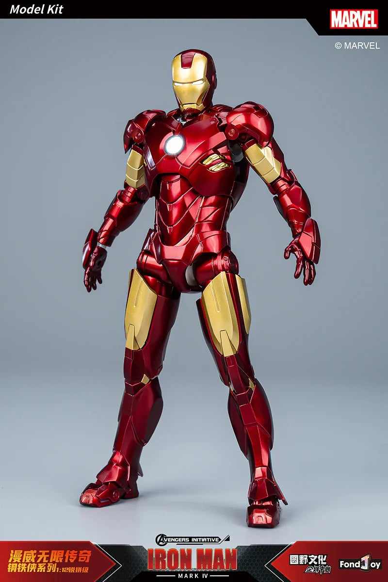 NEW Original Fondjoy Anime Figure Iron Man MK4 Model Kit 1/12 Infinity Saga Ironman Mark 4 Assembly ABS Joint Movable Kid Toys