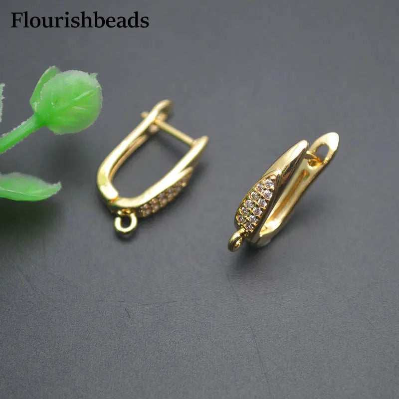 Nickle Free Anti-rust Real Gold Plating Metal Earring Hooks Women Jewelry Making Components 30pieces