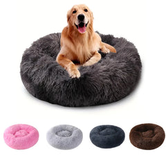 Round Pet Nest Bed House Soft Long Plush Dog Bed for Dogs Basket Pet Products