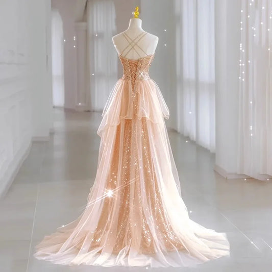 Homecoming Dresses: Party Dresses Slim Waist Sling Prom Dress