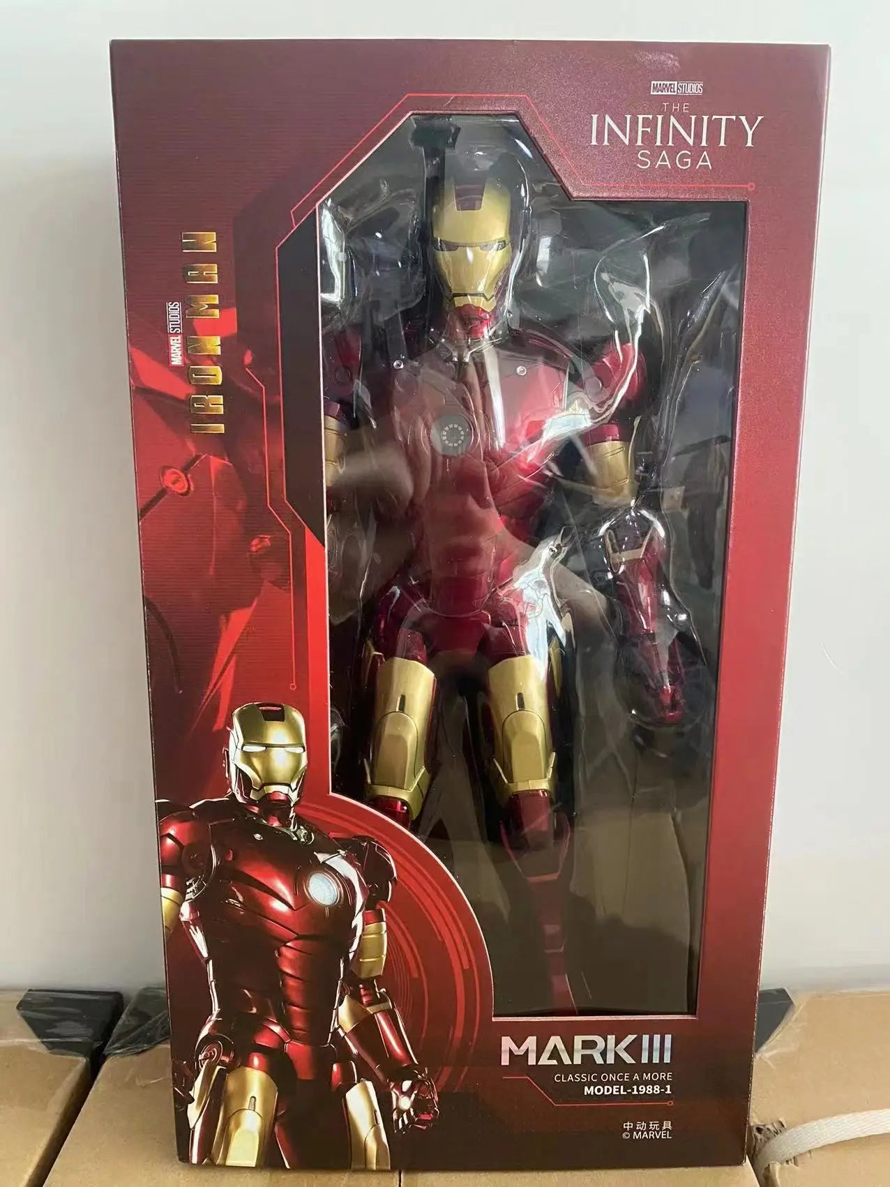 ZDTDS Original 1/5 36CM Iron Man MK50 MK3 LED lighting 10th Anniversary Memorial Collect Tony Stark Model Action Figure Gift