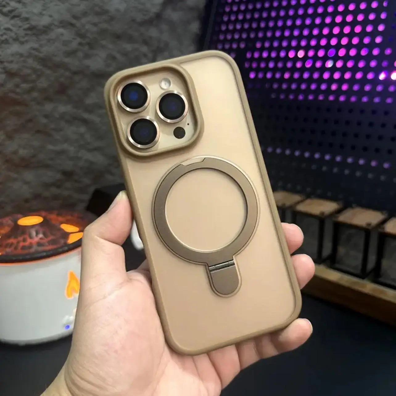 Luxury Magnetic Holder Armor Shockproof Wireless Charging Phone Case for iPhone 17 16 15 14 13 12 11 Pro Max 17 Air Cases Cover