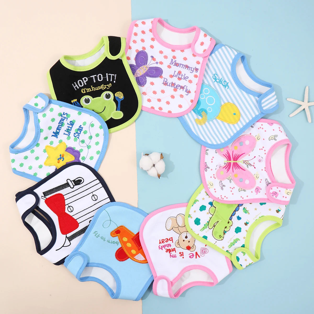 Baby Girl Boy Feeding Bibs Waterproof Apron Cartoon Towel Kids Toddler Dinner baberos Bandanas Burp Cloths