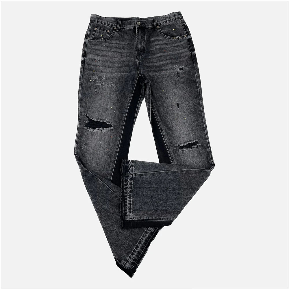 Men Jeans Ripped Holes Spring Autumn Streetwear