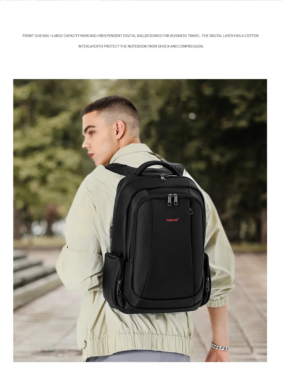 Tigernu Waterproof Nylon Backpack Female Men's Backpack For 15.6 Laptop Notebook Bag Mochilas School Backpacks Bag Male Knapsack