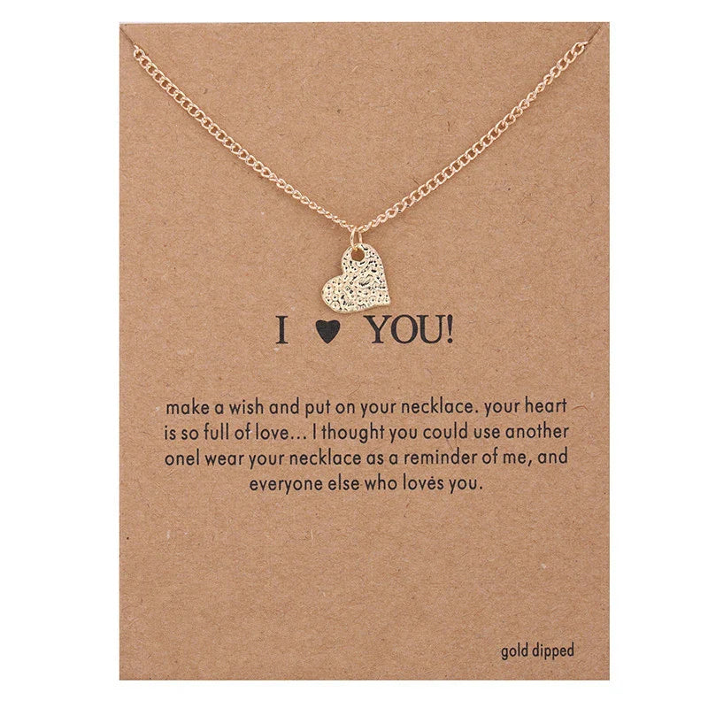 New Trendy Alloy Cute Elegant Sun Love Star Leaves Clover Unicorn Luck Pendant Necklaces for Women Fashion Accessories Jewelry