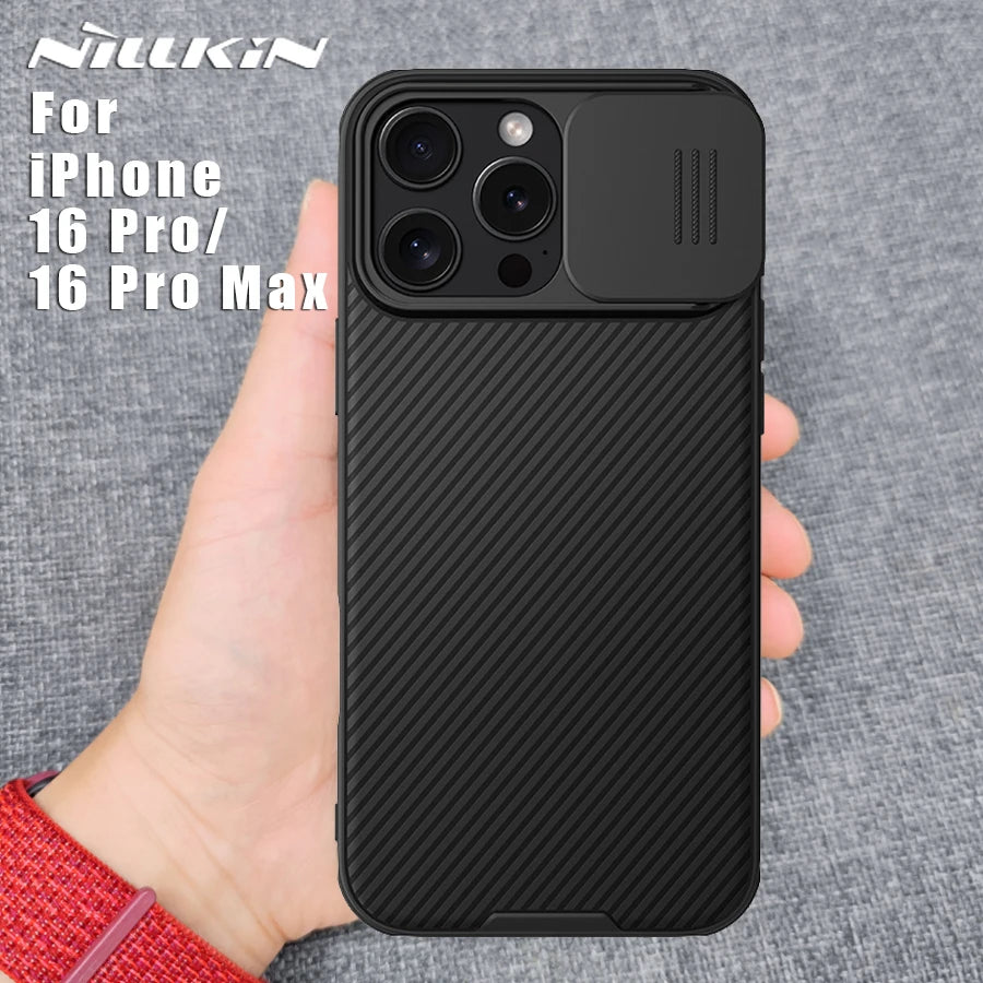 iPhone 16 Pro Max / 16 Pro Case Back Cover Slide Lens Protection Bumper Camera Protection
