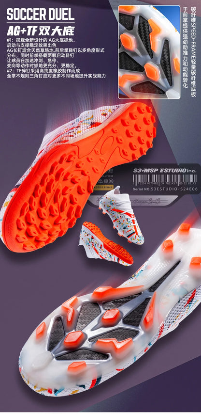 Mens Football Field Boots Ultralight Turf Indoor Society Training Soccer Shoes Cleats