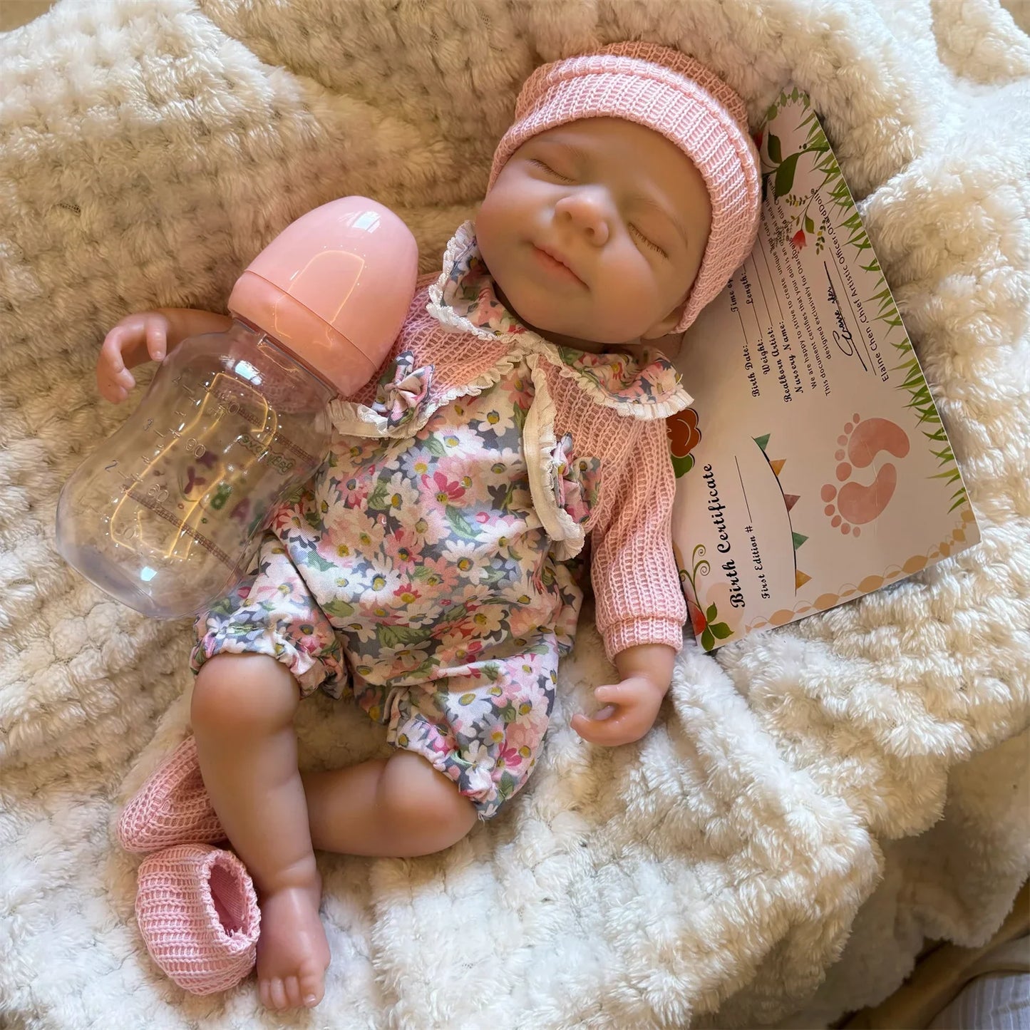 Open Mouth 33cm Pascale Full Body Silicone Reborn Girl Doll With Painted Skin Washable Soft Touch Reborn Girl  Silicone Doll