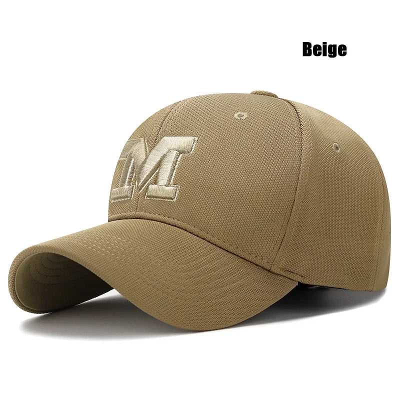 Fashion Men Women M Letter Three-Dimensional Embroidery Baseball Cap New Unisex Outdoor Casual Sport Duck Tongue Cap Sun Hat