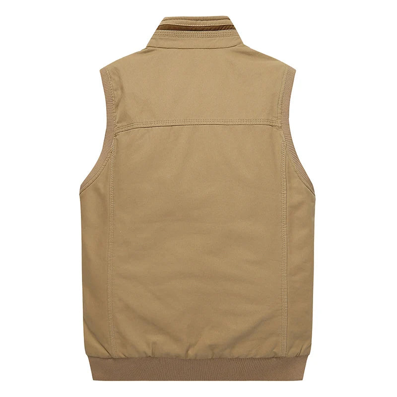 Winter plush and thickened casual vest men's jacket loose shoulder stand up collar