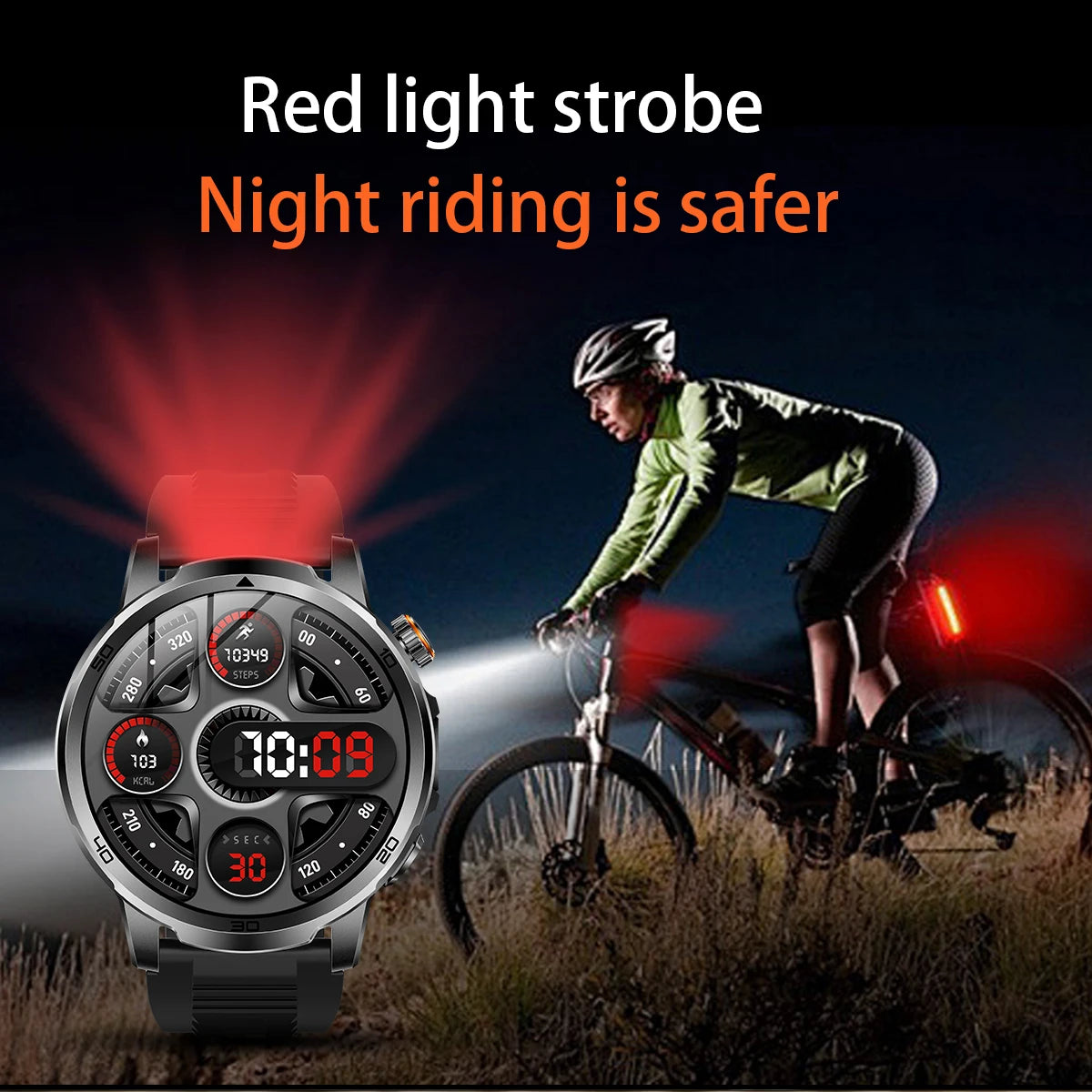 1000mAh Super Large Battery Military Smart Watch BT Call LED Flashlight SOS Alarm 5ATM Waterproof Outdoor Tactical Watches Men