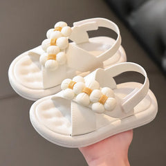 Kids Girls Sandals Platform Flats Princess Flower Children's Baby Summer Shoes Pink Soft