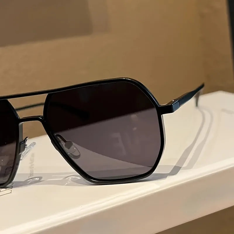 Square Polarized Photochromic Glasses Metal Frame for Men & Women Ideal for Driving