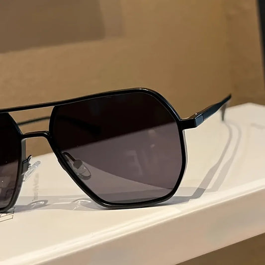 Square Polarized Photochromic Glasses Metal Frame for Men & Women Ideal for Driving