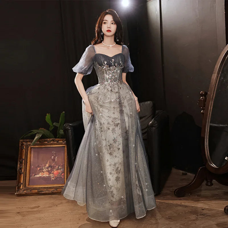 Homecoming Dresses: Vintage Banquet Long Evening Dresses Sequined Appliques