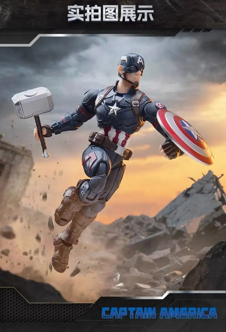 Original Blokees Marvel Champion Class Captain America Anime Figure Action Assembly Building Collection Model Toys Hobby Gifts