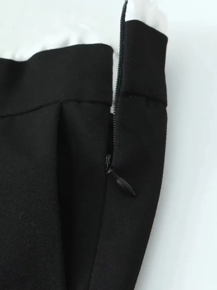 Autumn Women Casual Pants Drawstring Waist Straight Loose Wide Leg Trousers