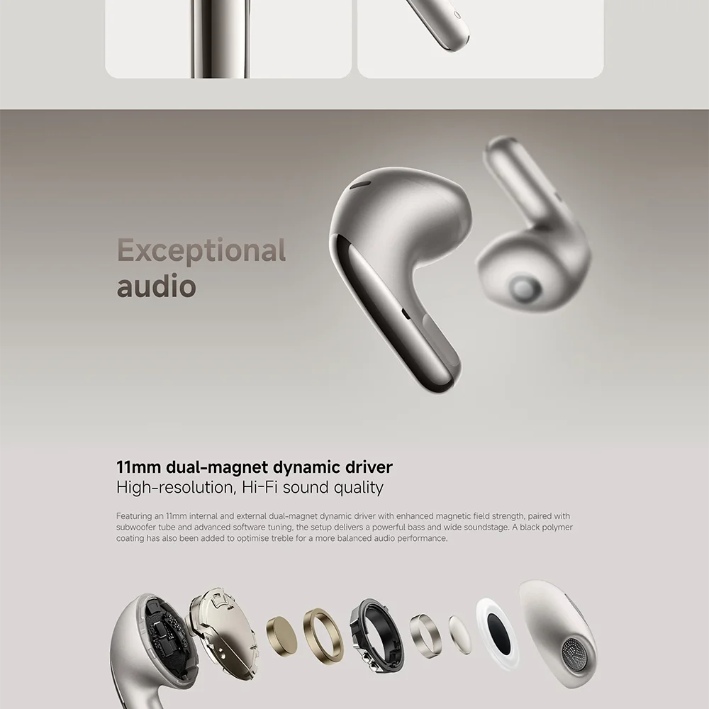 Original Xiaomi Buds 5 Earphone TWS AI Active Noise Cancelling HiFi Wireless Bluetooth Sound Recording Headphone Lossless Audio