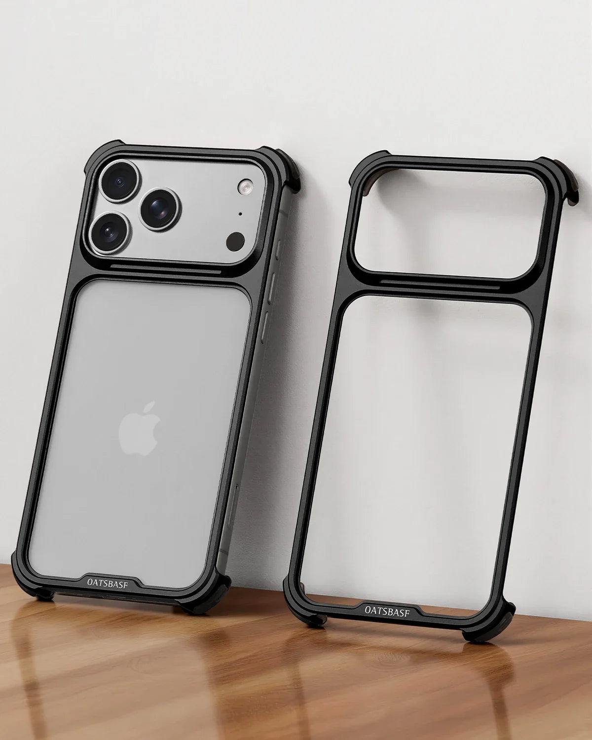 Oatsbasf Metal Phone Case for iPhone 17 Pro Max /17Pro No Back Design Protective Cover Shockproof Bumper Compatible With MagSafe