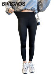 Pants Women's Slim Tight-Fitting Elastic High Waist Black Sports Fitness Leggings