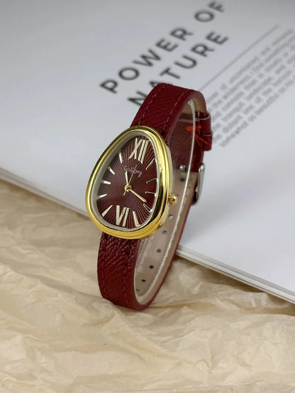 Famous Brand Women Quartz Watch Luxury Gift Ladies Snake Head Female Watch Fashion Red Leather Strap Wristwatch Dropshipping