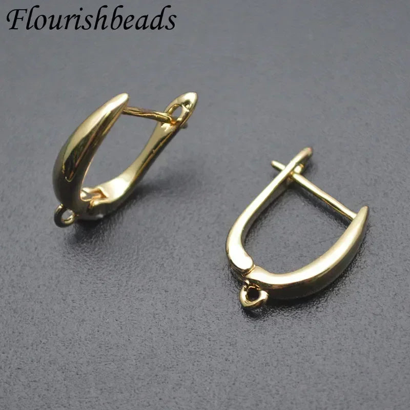 Nickle Free Anti-rust Real Gold Plating Metal Earring Hooks Women Jewelry Making Components 30pieces