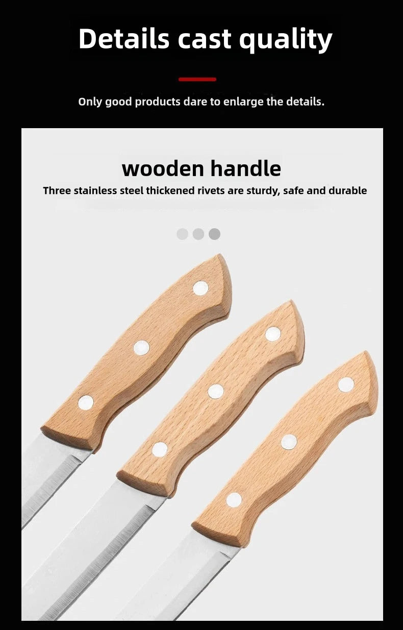 Cooking Knife Kitchen Supplies Wooden Handle Kitchen Fruit Knife Chef Knives Meat