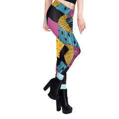 Halloween Cosplay Women Irregular Printing High Waist Seamless Legging Nightmare