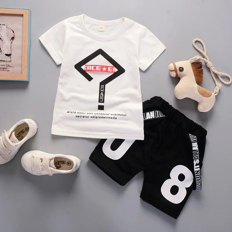 Brand Boys Clothing Children Summer Boys Clothes Cartoon Kids Boy Clothing Set T-shit+Pants Cotton