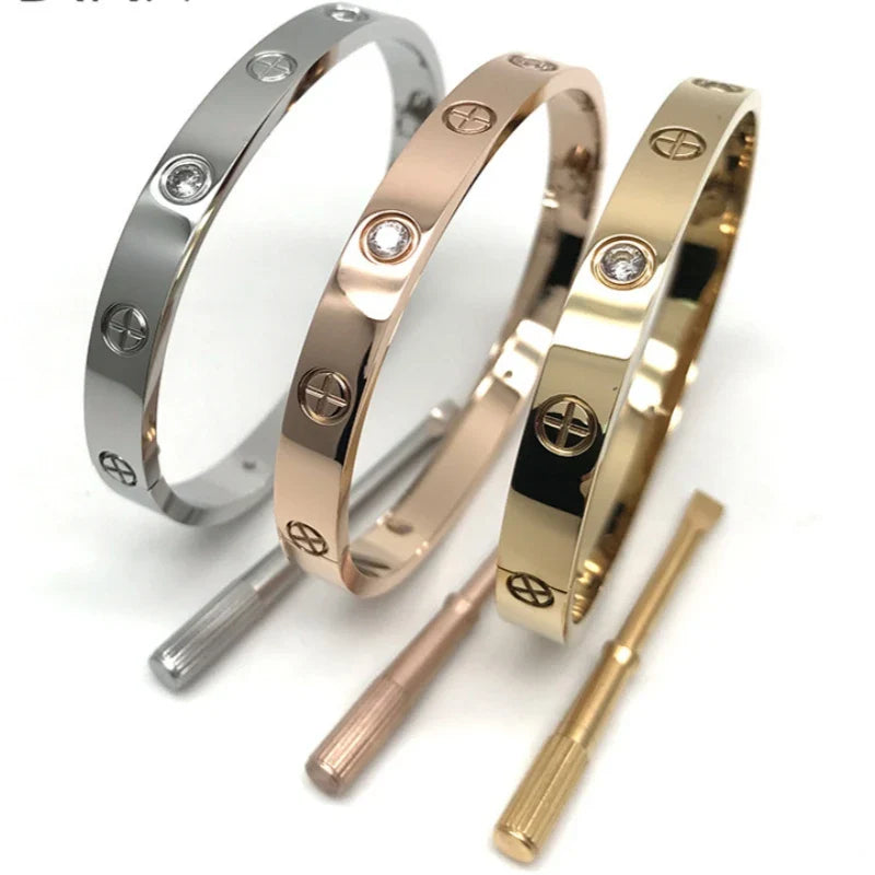 Luxury Brand Jewelry Fashion Stainless Steel Charm Luxury Jewelry Bangle SCREW Cartierreds Bracelets Couple Gift