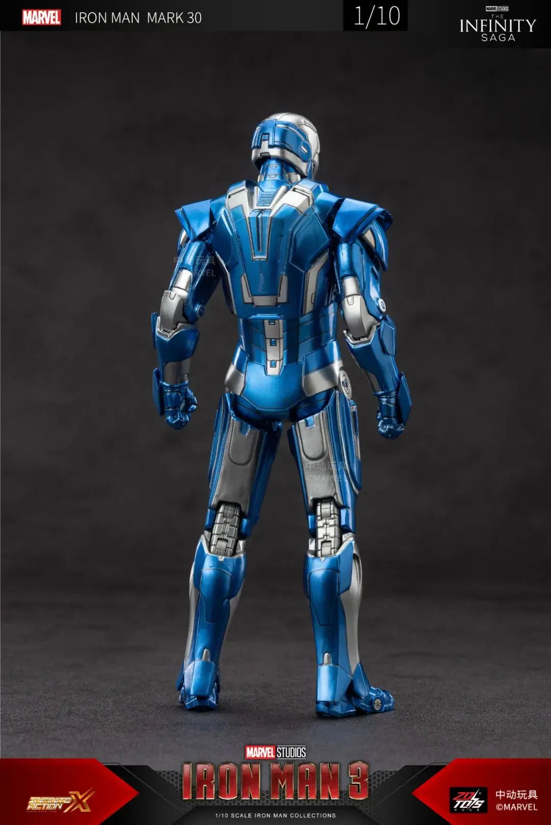 ZD Original Iron Man MK30 Blue Steel 1/10 Iron Patriot MK3 Marvel legends War Machine 10th Anniversary Action Figure Model Gift