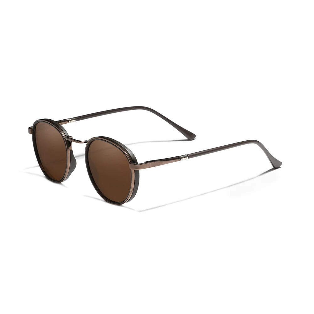 Retro Round Frame Sunglasses Men Polarized Luxury Women Driving Glasses Anti-glare UV400 Alloy Eyewear Accessories