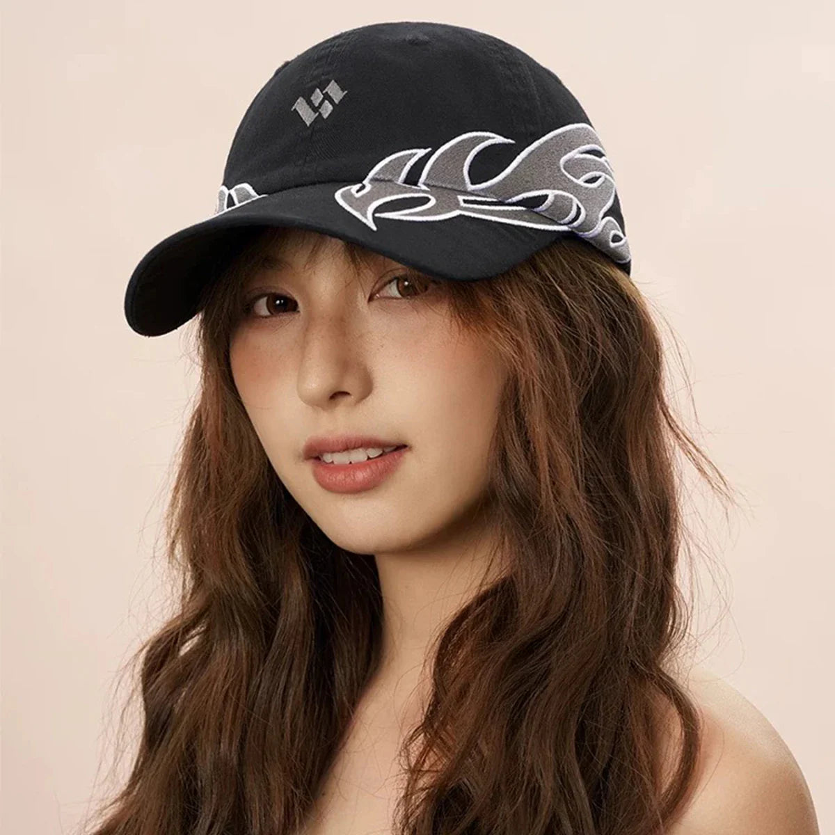 Niche Hip Hop Letter Flame Flag Baseball Hats New Unisex Sunshade Personal Versatile Color Block Fashion Retro ins Peaked Caps