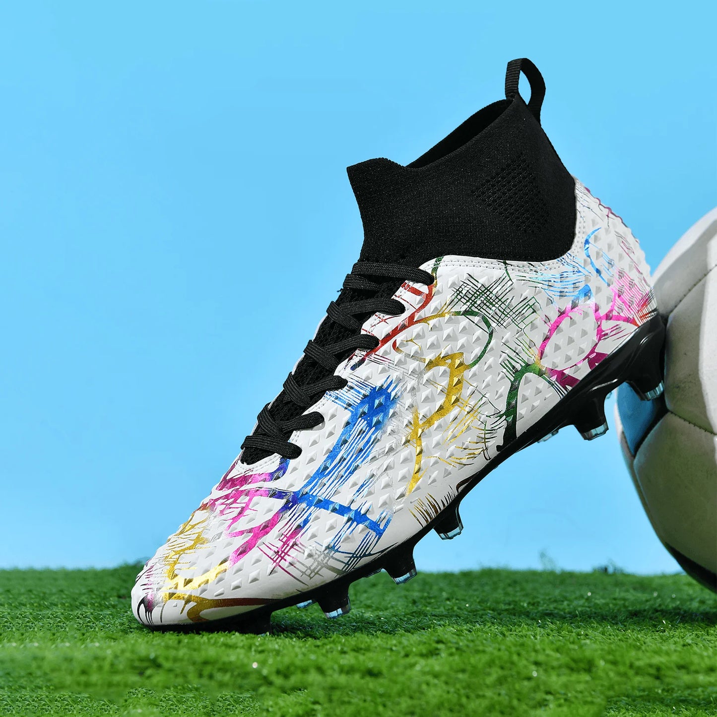 Men Soccer Shoes Children Futsal Non Slip Football Boots Grass Indoor Sports Cleats