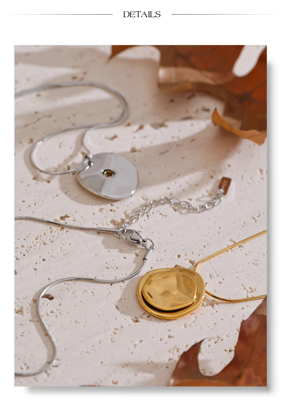 Yhpup Double Round Pendant Fashion Necklace Water Resistant Metal Stainless Steel Daily Waterproof Jewelry Recommend