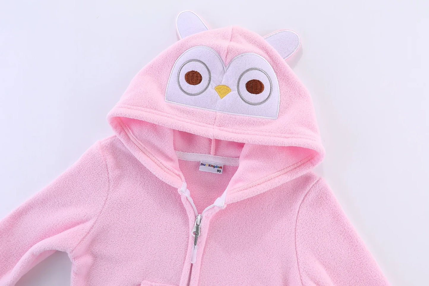 Mudkingdom Girls Boys Fleece Jacket Halloween Pumpkin Ghost Lightweight Toddler Animal Hoodies Zip Up Children Clothes Winter