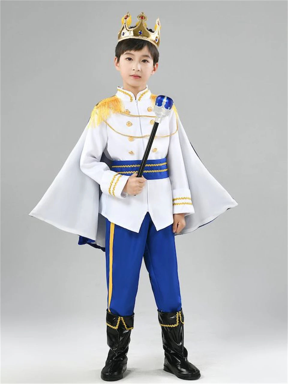 Halloween Carnival Kids Cosplay King Costume Fairy Prince Children Stage Performance Masquerade Festival Boys Clothing Set