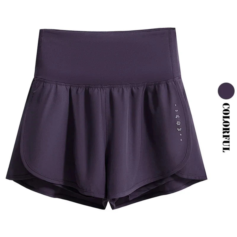 DRUR Women Yoga Shorts High Waist Double Layer Running Gym Shorts With Pocket Summer Sportswear Fitness Clothes Jogger Short New
