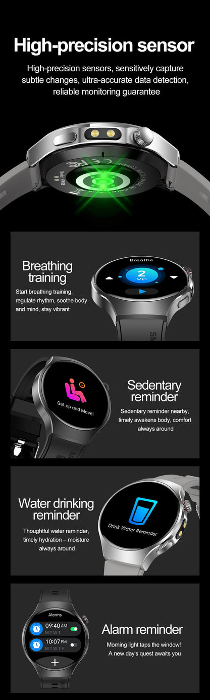 New Smart Watch Men Full Touch Screen Compass Bluetooth Call Flashlight Sports Activity Fitness Heart Rate Waterproof Smartwatch