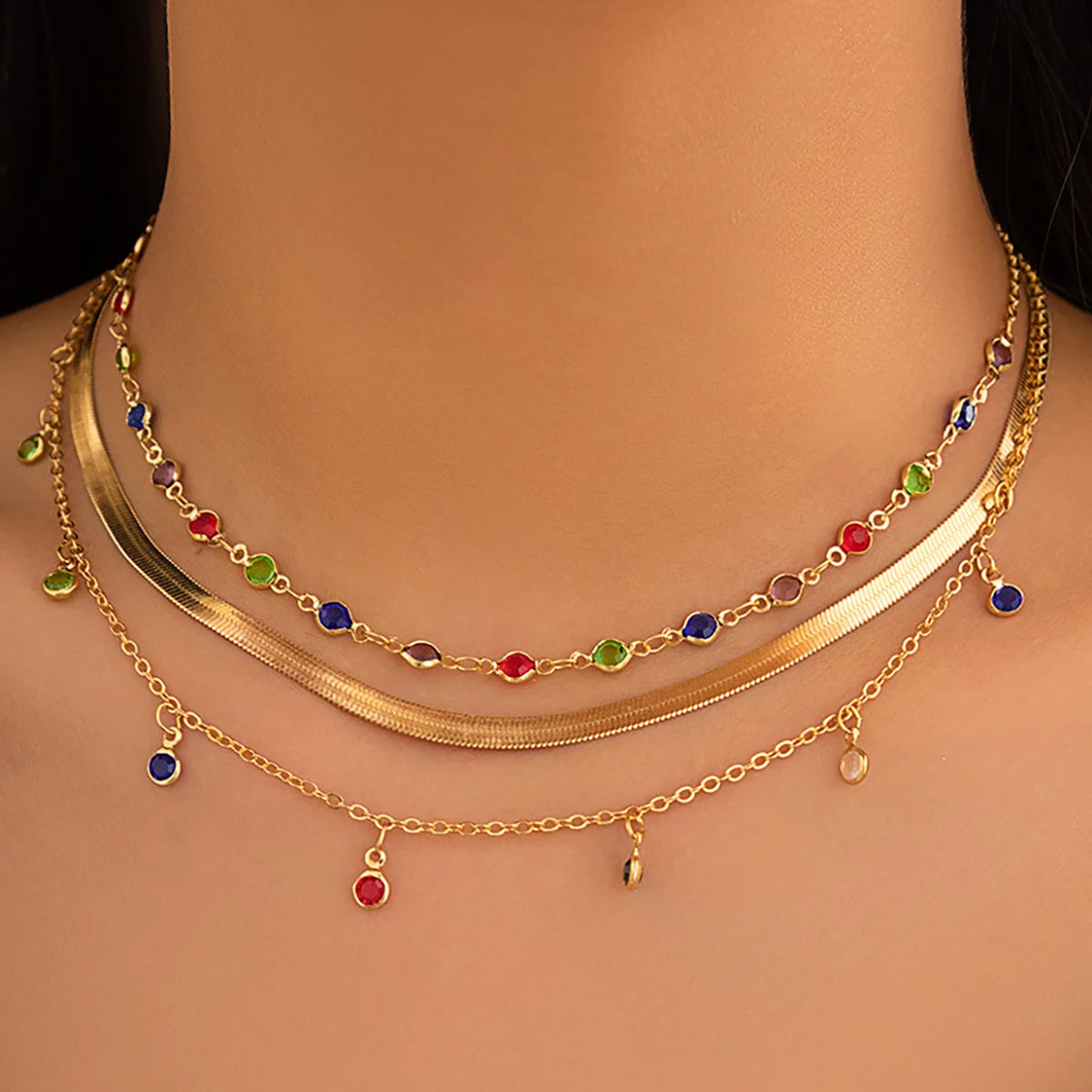 Bls-miracle Boho Fashion Gold Color Heart-Shaped Necklace For Women Trendy