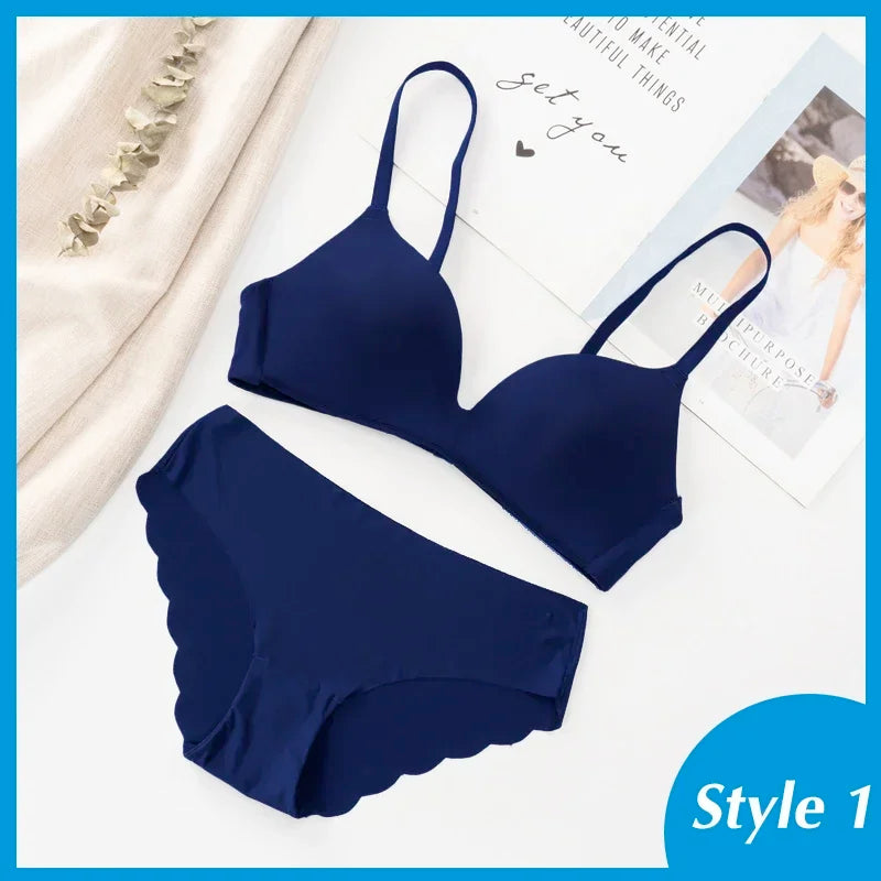 Seamless Bra Set For Women Underwear Push Up Lingerie Set Wire Free