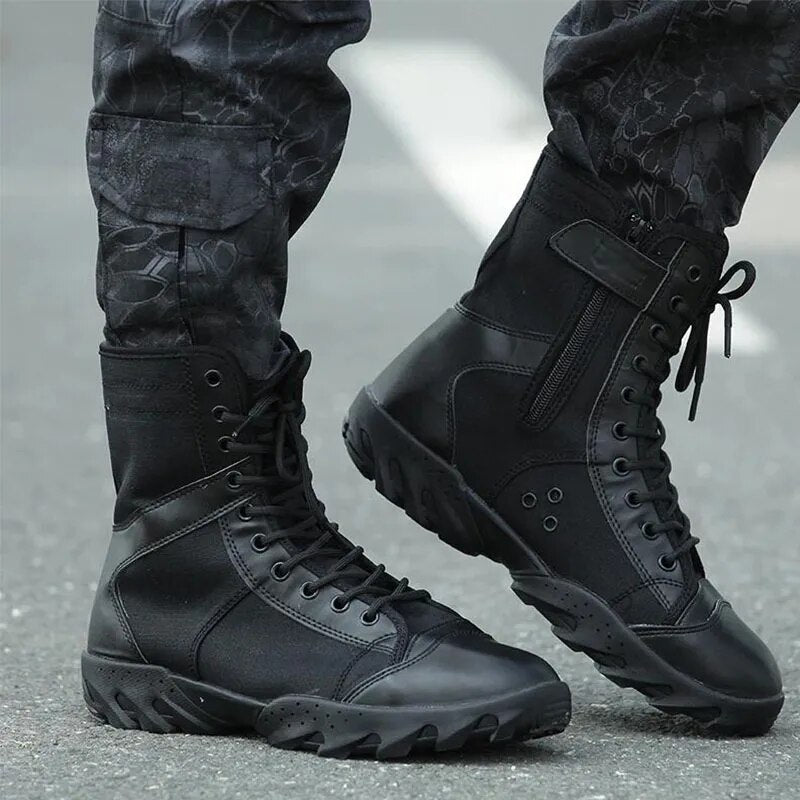 Military Combat Boots Men Black Security Work Safety Shoes Men's Army Hunting Boots